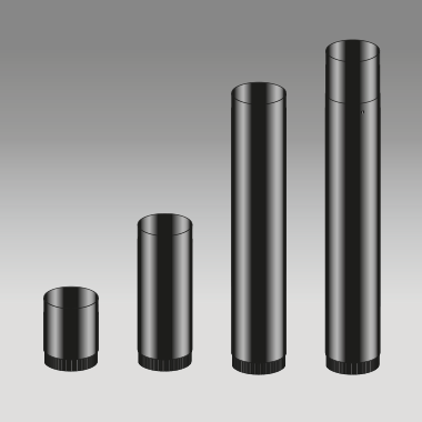 Startinox black connecting flue pipe Black Startinox